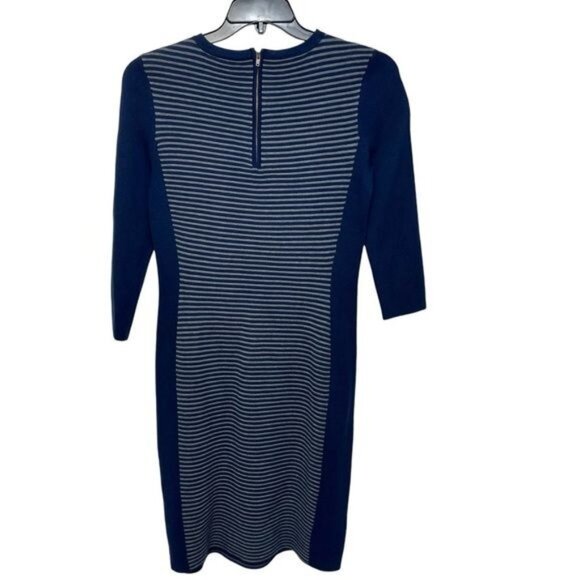 J. McLaughlin Darla Ottoman Striped Sweater Knit Dress in Navy Grey Size M - Picture 3 of 9